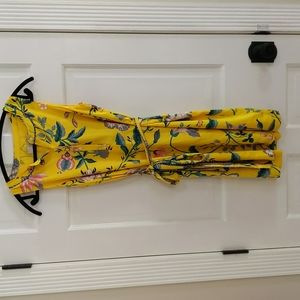 LOFT Yellow Floral Dress